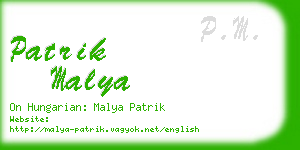 patrik malya business card